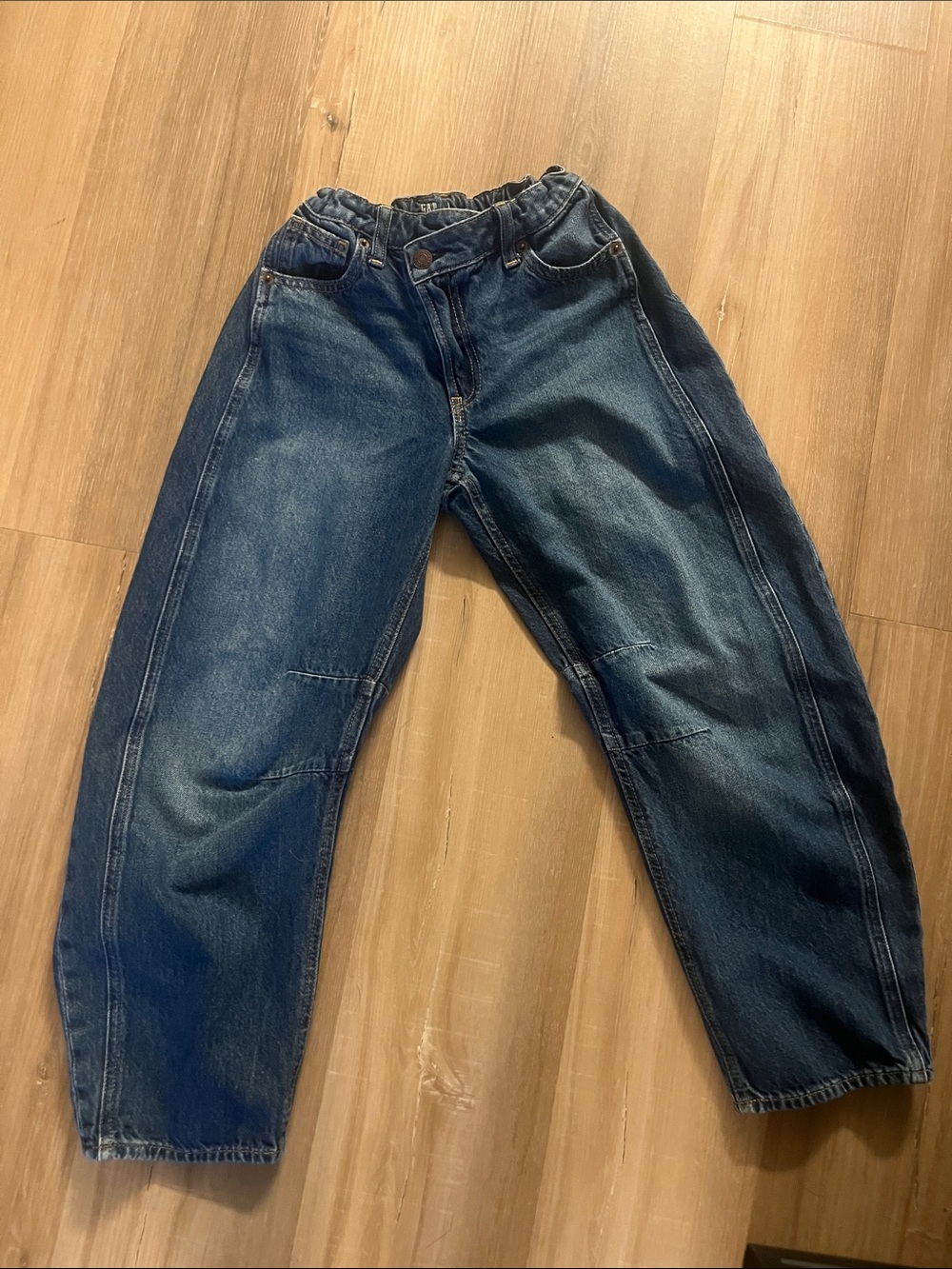 Girls Dark Blue GAP Barrel Jeans